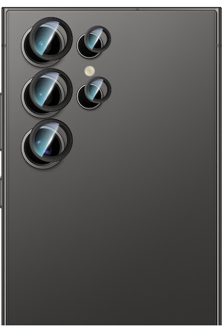 Galaxy Uyumlu S24 Ultra Caseworld Alloy Serisi Oleofobik Anti Reflective Kamera Lens Koruyucu Siyah