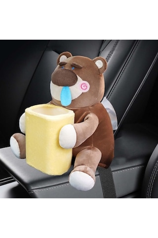 Createtech Yumuşak Peluş Çöp Kovası Ayı Desenli Oturma Kutusu Homyl Diğer