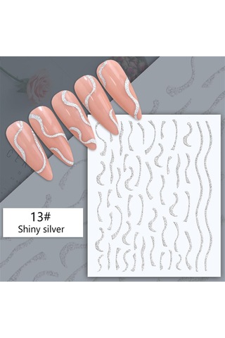 3d Reflektif Efekt Nail Art Sticker Model - 18 55881- 18