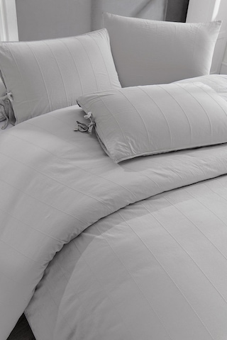 Byanca %100 Pamuk Nakışlı Parça Boyama Nevresim Takımı Bej Antrasit - Gri