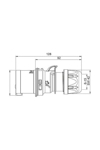 METE ENERJİ 406103V 4X16A. Ip44 Düz Fiş-(Vidalı Bağ.)