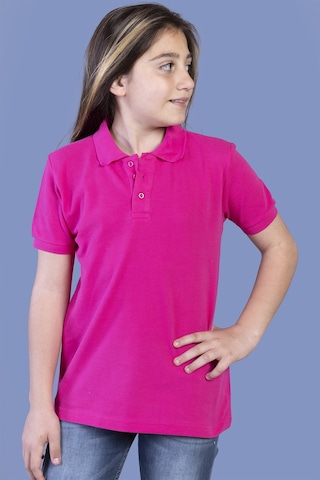 Toontoy Kids Toontoy Unisex Çocuk Düğmeli Polo Yaka Tişört Fuşya