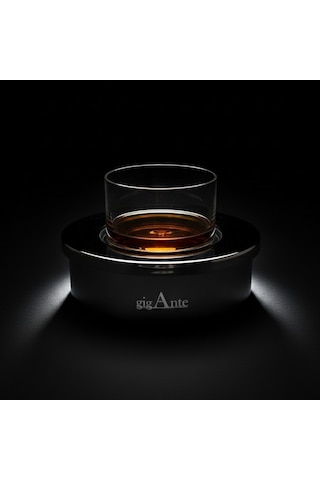 Gigante Deluxe El Yapımı Çelik Viski Soğutucu Ve Premium Viski Kadehi Seti Gümüş