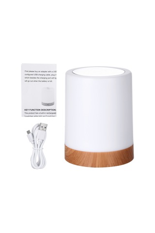 V3 Neoglint Led Renkli Ahşap Gece Lambası Sıcak Beyaz + Renkli Işık Çok Renkli