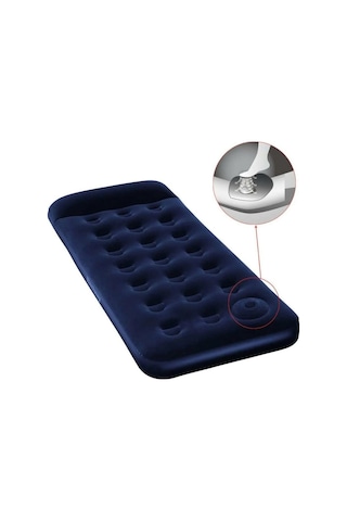 Bestway Pavillo Jr Twin Flocked Air Bed Tek Kişilik Şişme Kamp Yatak Lacivert
