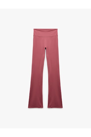 Koton Yüksek Bel Slim Fit Dikiş Detaylı Spor İspanyol Paça Tayt Gül Kurusu 7wak40230nk Gülkurusu