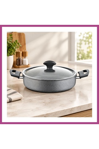 Gees Global Granit Basık Karnıyarık Tencere 24 Cm Gbzs