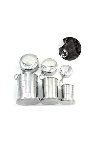 Paslanmaz Çelik Kamp Katlanır Bardak Seyahat Açık Kamp Yürüyüş Kupa Taşınabilir Katlanabilir Bardak L 250 Ml Çok Renkli