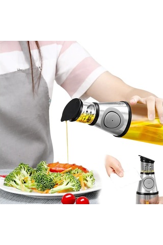 Teltree 250ml Ölçekli Cam Zeytinyağı Dispanseri, Mutfakta Hassas Kullanım İçin