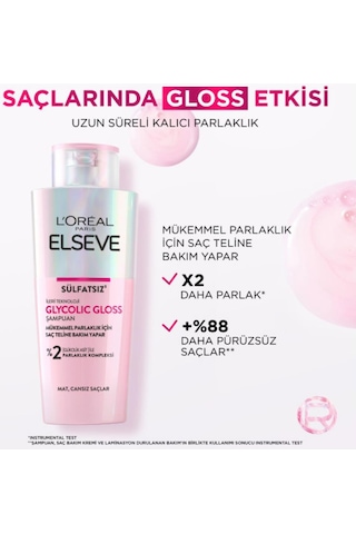 Loreal Paris Elseve Glycolic Gloss Sülfatsız Şampuan 200 ML