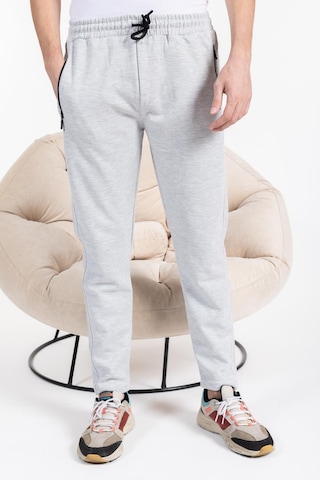 Mutlu City Double Face Kumaş Basic Düz Model Rahat Kalıp Pantolon Kesim Trend Erkek Eşofman Altı-2990-gri Melanj Açık Gri