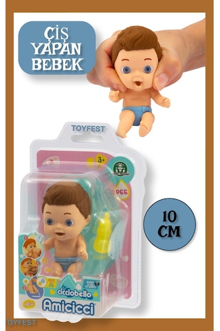 Su İçip Ciş Yapan Ciciobello Amiccici Bebek - Tuvalet Eğitimi Amaçlı Eğitici Oyuncak - 10 Cm - Lucas