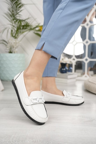 Khayt Fancy Casual Günlük Kadın Babet Ayakkabı Beyaz