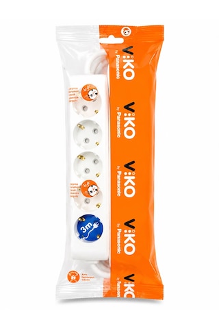 Viko 5 Li 3 Metre Kablolu Topraklı Priz 10