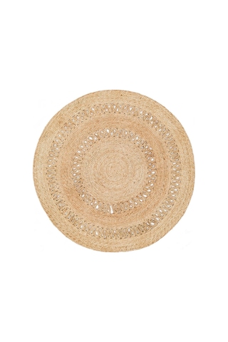 Eko Halı Flatweave Ca-122 Natural Xw Daire Dekoratif Jüt Kilim
