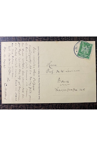 Almanya Reich Dönemine Ait 1925 Yılında Prof. Dr. W. Levison Gönderilmiş Taşbaskı Posta Kartı Postadan Geçmiş Maria Lach - Bonn Pfennig Deutsches Reich Kartal Pullu