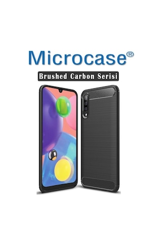 Microcase Samsung Uyumlu Galaxy A70S Brushed Carbon Kilif - Siyah 387484705