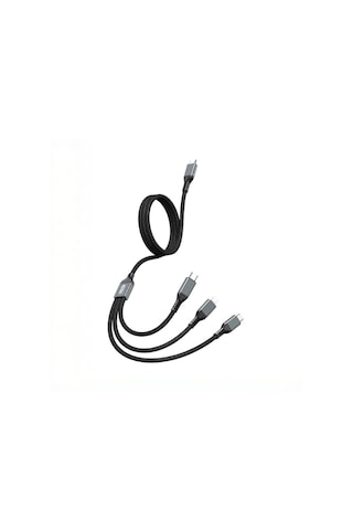 Go-des Gd-uc617 3in1 Type-c To Lightning/type-c/micro Usb Ultra Hızlı Pd Şarj Kablo 100w 1.2m Siyah