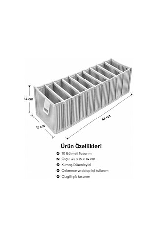 Çizgili Çekmece Ve Dolap Içi Akordiyon Organizer S