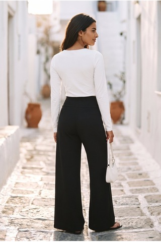 Soulshae Yüksek Bel Kloş Krep Pantolon Gri
