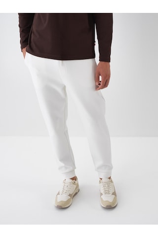 Ekru Pamuk Dokulu Regular Fit Sweat Pantolon 380186 Ekru