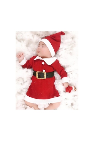 Chiristmas Yılbaşı Noel Çocuk Kostüm Elbise,noel Kız Çocuk Elbise Kırmızı