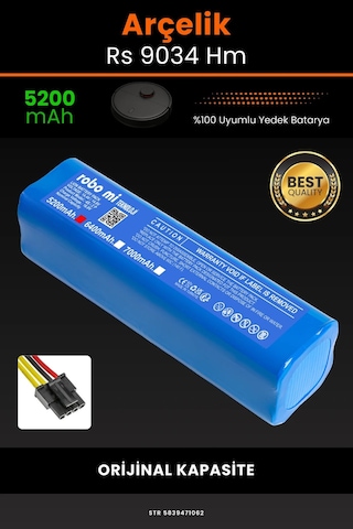 Arçelik Uyumlu RS 9034 5200mAh Robot Süpürge Bataryası