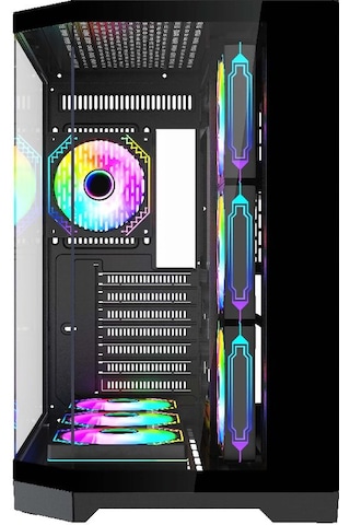 F-7 Edge 7x Argb Pwm Fan Siyah Atx Akvaryum Gaming Kasa Oyuncu Kasası