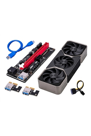 Riser Harici Ekran Kartı Pcie 1x To 16x V.009s 3'lü Set