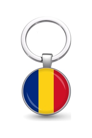 Tamgacrafts Romanya Romania Bayrağı Metal Anahtarlık Ülke Temalı Hediyelik Çok Renkli
