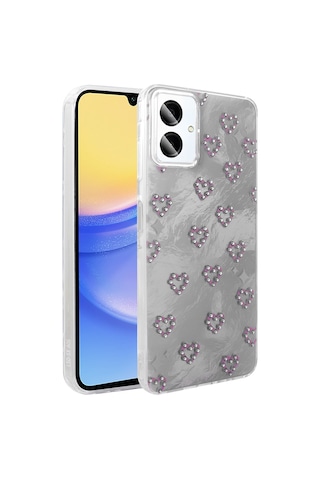 Galaxy A06 Uyumlu Kılıf Kamera Korumalı Figürlü Zore Ponti Silikon Kapak - Beyaz Beyaz