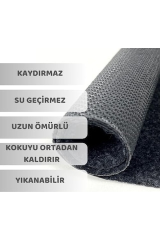 Kaydırmaz Yıkanabilir Tuvalet Halısı Emici Su Geçirmez Koku Tutmaz Dayanıklı Pisuvar Matı 6'lı 44x53 Siyah