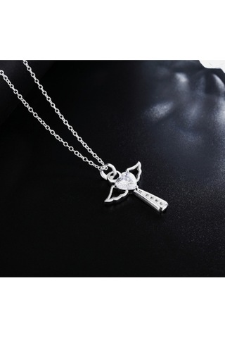 925ayar Gümüş Kristal Taşlı Melek Kolye