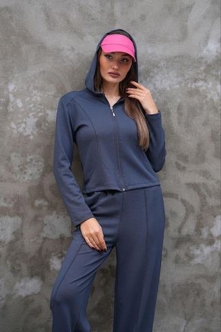 Elaxi Modal Kumaş Slim Fit Kapüşonlu İkili Takım Antrasit