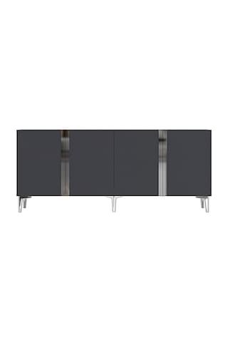 Ka1898as - Anka Konsol, Tv Stand, Tv Sehpası Ve Tv Ünitesi Antrasit - Sılver 180cm Antrasit - Silver