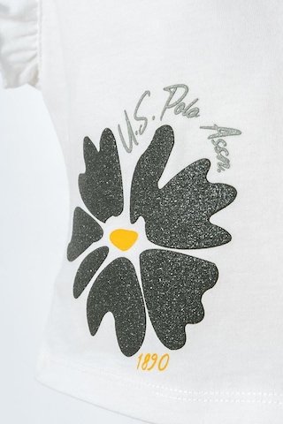 U.S. Polo Assn. Kız Bebek 2 Li Şort T-şhirt Takım Beyaz-yeşil-2272 Beyaz