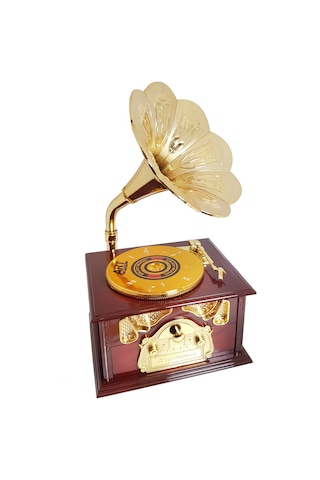 Dekoratif Nostaljik Dönen Plaklı Gramafon Müzik Kutusu hd133