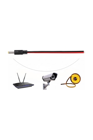 20 Adet Dc Power Jack Kablosu 25 Cm Düz Erkek Çoklu Set Kamera Modem Led Adaptör Güç Bağlantı Kablosu