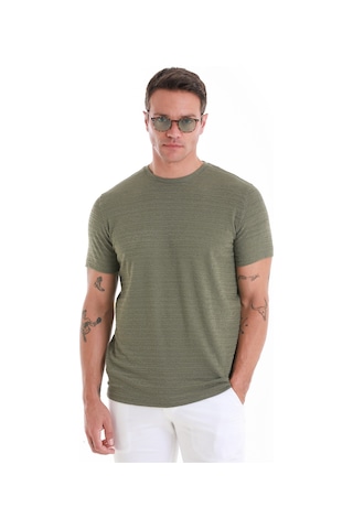 Hatemoğlu Haki Regular Fit Düz Bisiklet Yaka Tişört 35103024c013 022 Haki