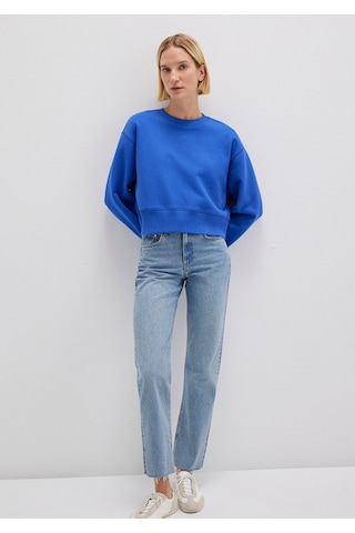 Mavi Kadın Bisiklet Yaka Sweatshırt Parlak Mavi 1s10389-70576 Mavi