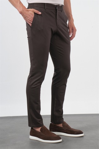 İmza Kahverengi Yan Cep Slim Fit Esnek Jogger Pantolon 1003260274