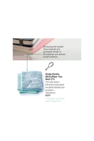 Mikrofiber Toz Bezi 2'li Temizlik Bezi Mavi-mint Diğer