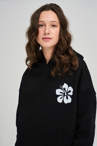Hırsch Unisex Siesta Beach Sweatshirt Siyah