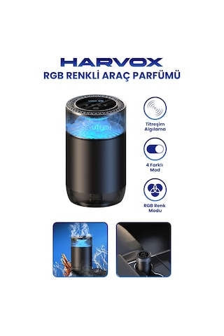 Harvox Rgb Renkli Araç Kokusu Şarjlı 4 Farklı Mod 800mah Batarya Ortam Ve Oda Hava Nemlendirici Aromaterapi