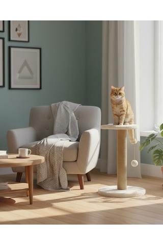 Reyo Pet Stepli Kedi Tırmalama Tahtası Beyaz