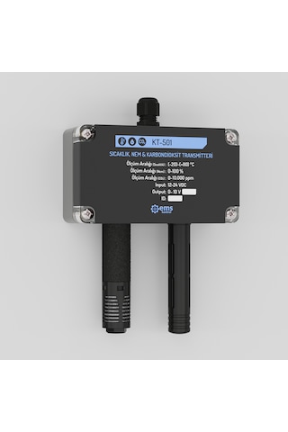Ems Kontrol - Sıcaklık, Nem Ve Karbondioksit Transmitteri -20..+80 C / 0-10.000 Ppm