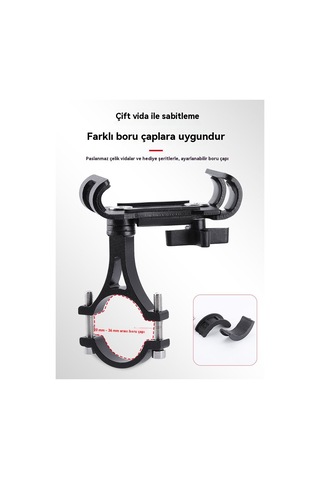 Bisiklet Alüminyum Alaşımlı Sa Telefon Tutacağı, Bisiklet Ve Motosiklet Navigasyon Standı Black