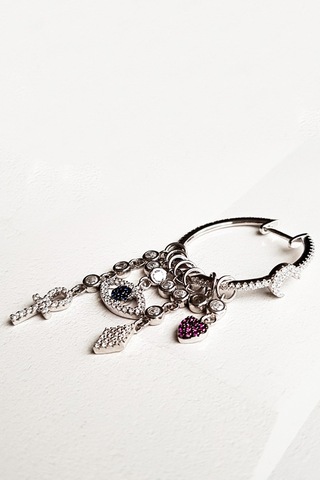 MorMajor Silver Tekli Ithal Halka Sallantılı Figürlü Gümüş Küpe-7336