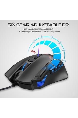 Novahub Hxsj S600 Rgb Oyun Fare - 7200 Dpı, Makro Programlama, 9 Tuşlu, Profesyonel, Aydınlatmalı 001