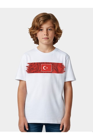 Alg Lıfe Ay Yıldız Milli Takım Taraftar Çocuk Tişört - Beyaz Soft %100 Pamuk